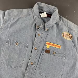 Wrangler Riggs Shirt Mens 2XT Baby Blue Chambray Workwear Oversized NWT